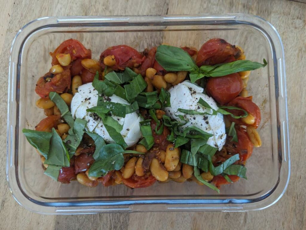 Bohnen-Ragout mit Mozzarella